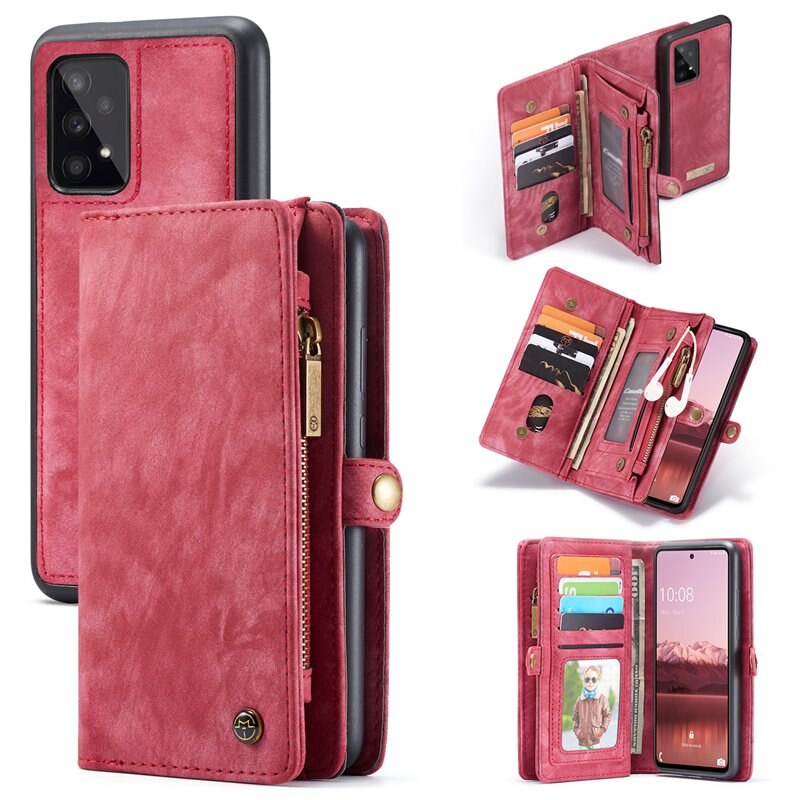 CaseMe Multi-slot Lommeboksetui Samsung Galaxy A53 Rød - Mobildeksel med ekstra mange kortplasser - Kortholder