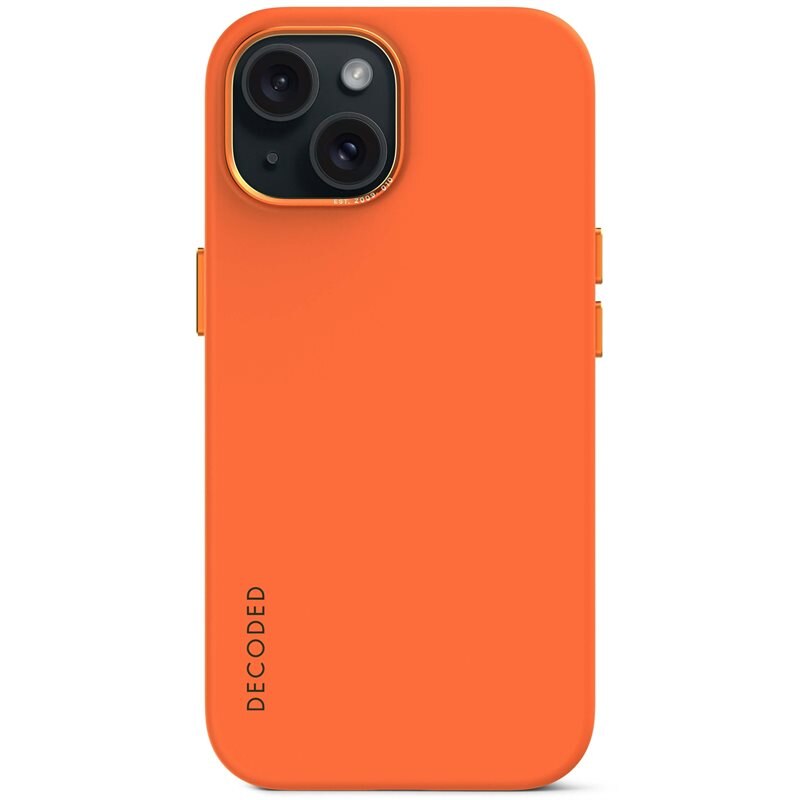 Decoded AntiMicrobial Silicone Back Cover iPhone 15 Apricot - Deksel