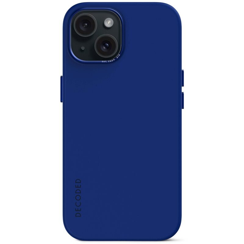 Decoded AntiMicrobial Silicone Back Cover iPhone 15 Galactic Blue - Deksel