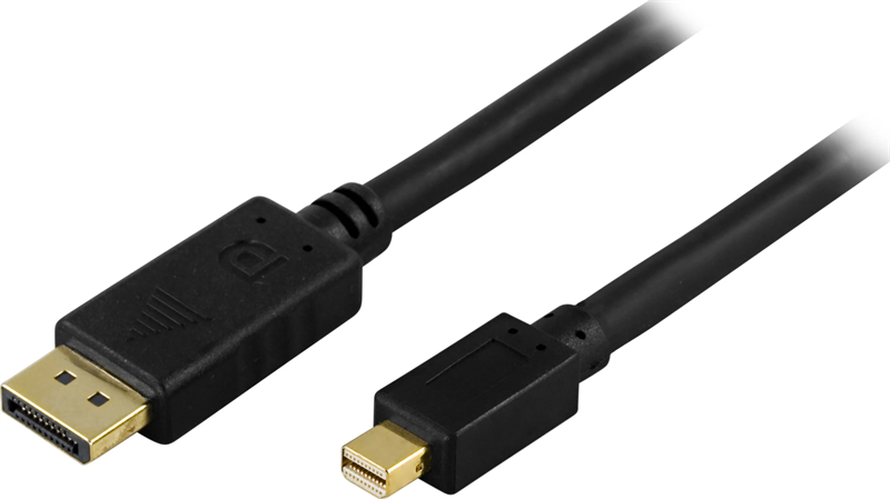 Deltaco DisplayPort-Mini DisplayPort-kabel 2m svart