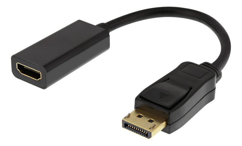 Deltaco DisplayPort til HDMI-adapter svart