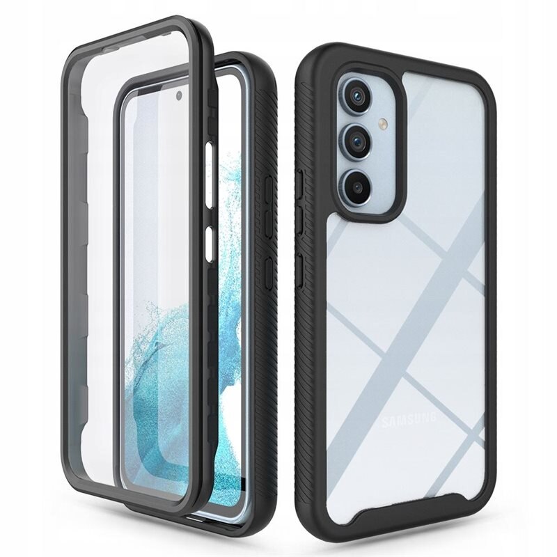 Full Protection Case Samsung Galaxy A54 Svart - Heldekkende deksel med skjermbeskyttelse