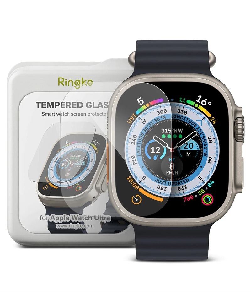 Ringke Screen Tempered Glass Apple Watch Ultra 49mm 2nd Gen (4-pack) - Herdet glass skjermbeskytter - Enkel installasjon