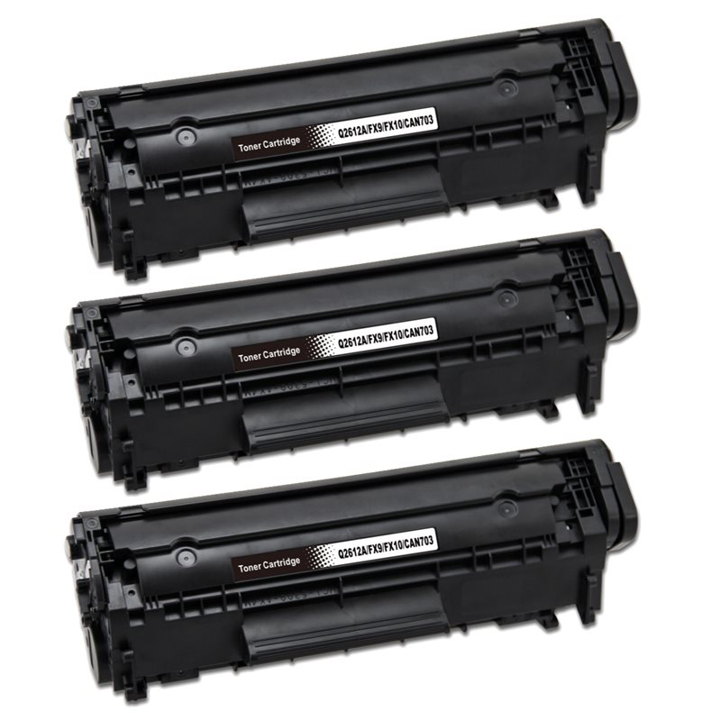 3-pack Kompatibel toner - erstatter HP 12A / Q2612A - svart, 2000 sider