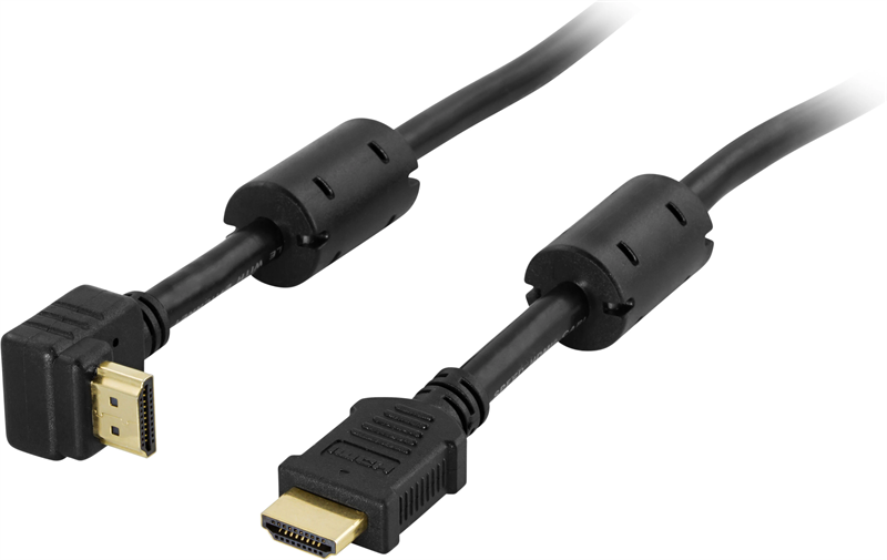 Deltaco Vinklet HDMI-kabel High-Speed med Ethernet 5m
