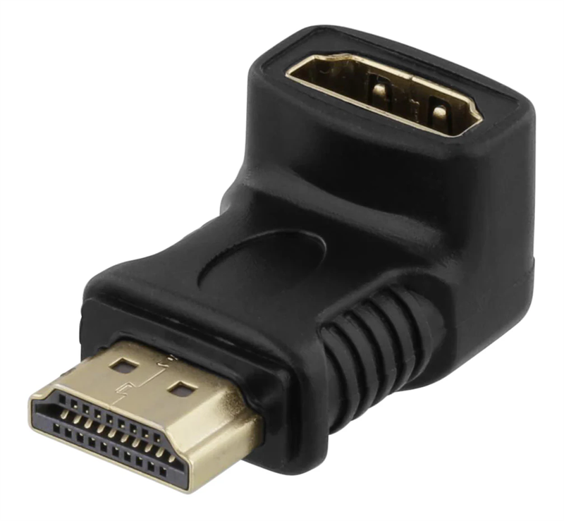 Deltaco Vinklet HDMI-adapter 19-pin hunn - hann