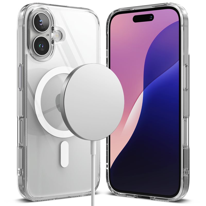 Ringke Fusion Magnetic Case iPhone 16 Plus Gjennomsiktig - MagSafe kompatibelt deksel