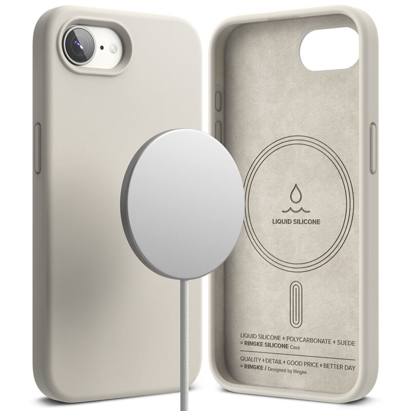 Ringke Silicone Magnetic Case iPhone 16e Stone