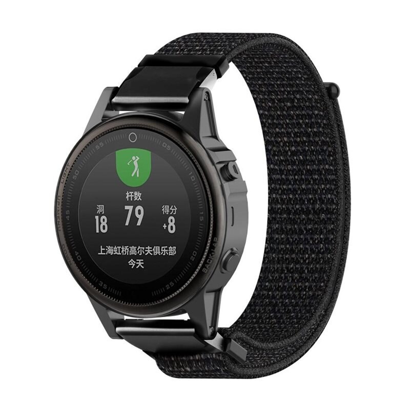 Garmin Fenix 6S Pro Nylonreim Svart - Armbånd i behagelig og ventilerende nylon