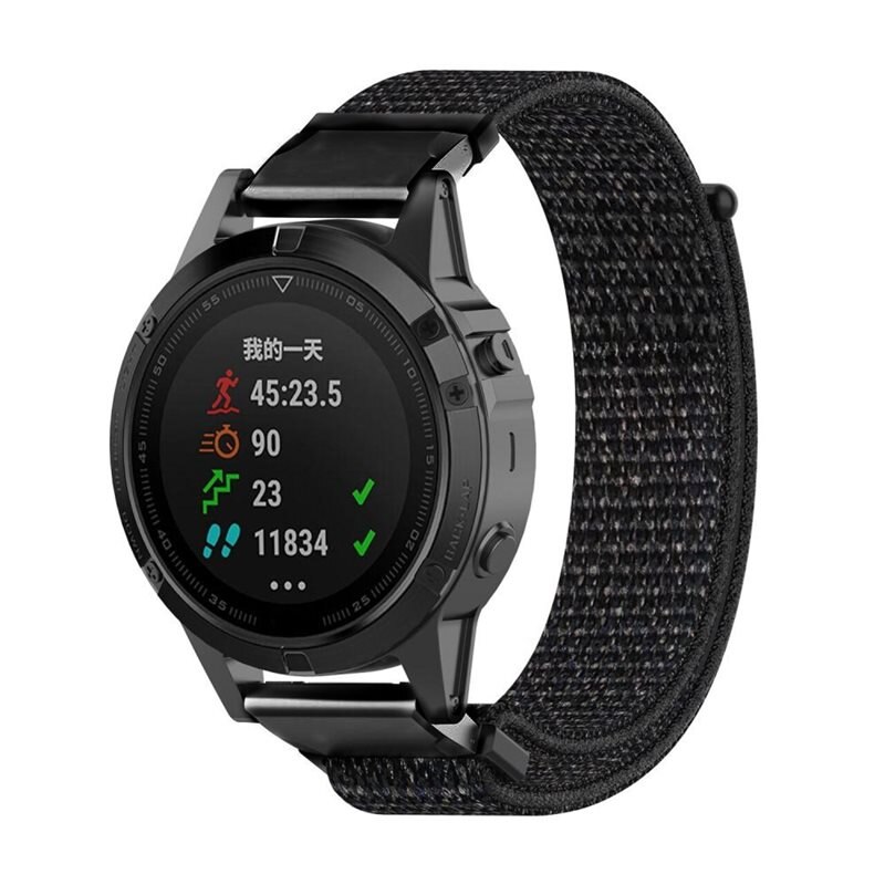 Garmin Epix 47mm Gen 2 Nylonreim Svart - Armbånd i behagelig og ventilerende nylon