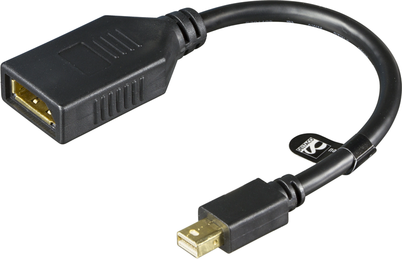 Deltaco DisplayPort-Mini DisplayPort-adapter 0,2 m svart