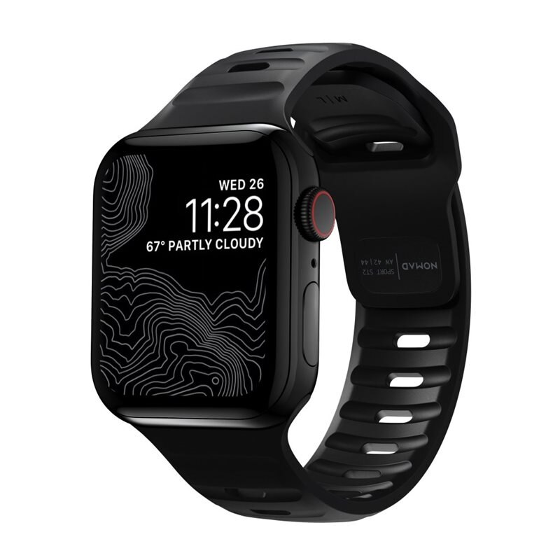 Nomad Apple Watch SE 44mm Sport Band Black - Klokkereim - Sportsreim