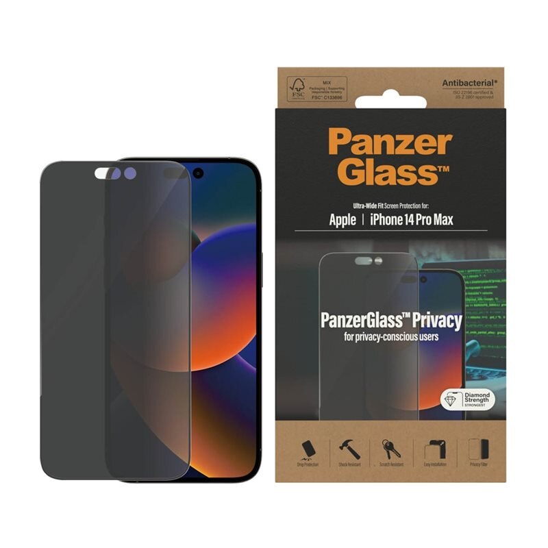 PanzerGlass iPhone 14 Pro Max Privacy Screen Protector Ultra Wide Fit