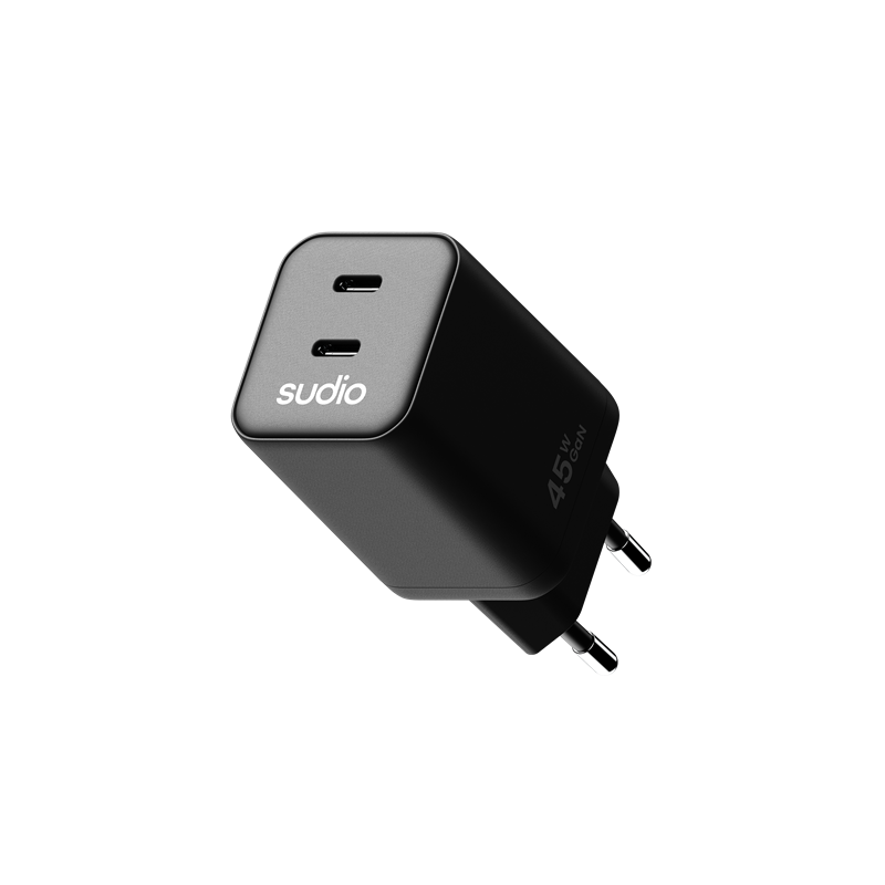 Sudio P2 Vegglader 45W 2 x USB-C Svart