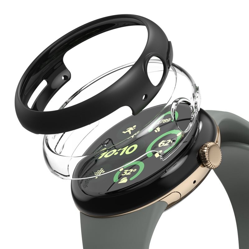 Ringke Slim Case (2-pack) Google Pixel Watch 3 45mm Matte Black & Clear - Deksel til din smartklokke
