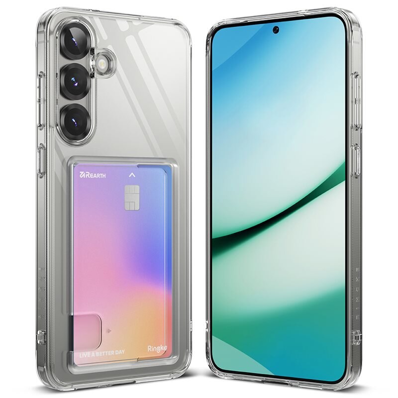 Ringke Fusion Card Case Samsung Galaxy S25 Plus Gjennomsiktig - Mobildeksel med praktisk kortspor
