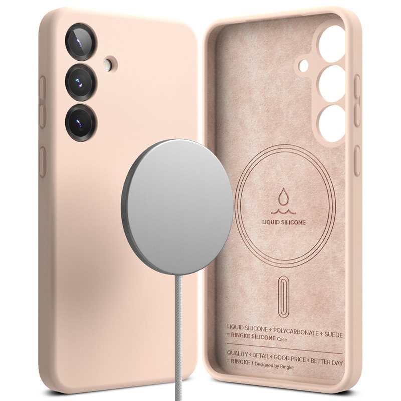Ringke Silicone Magnetic Case Samsung Galaxy S25 Pink Sand