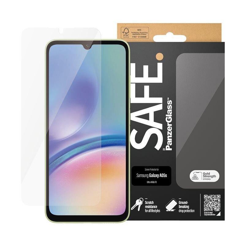 SAFE. by PanzerGlass Samsung Galaxy A05s Screen Protector Ultra Wide Fit - Herdet glass skjermbeskytter - Klar beskyttelse for din skjerm