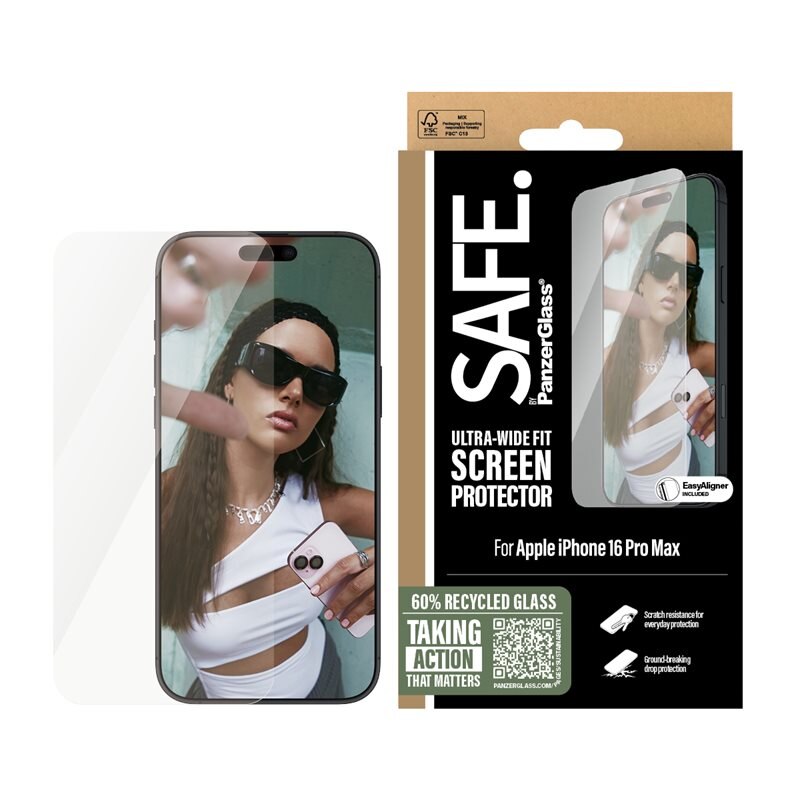 SAFE. by PanzerGlass iPhone 16 Pro Max Skjermbeskytter Ultra Wide Fit (with EasyAligner)