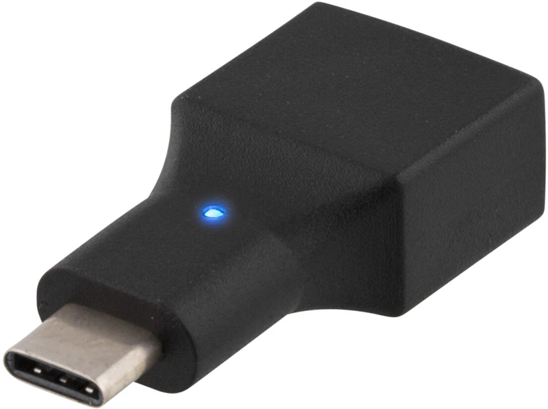 Deltaco USB 2.0 Adapter USB-C til USB-A svart