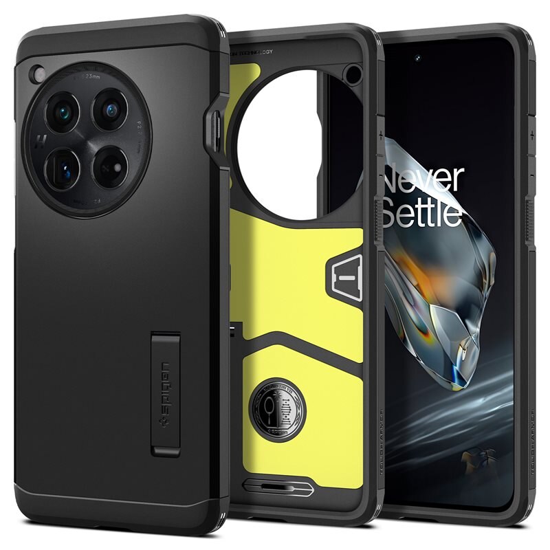 Spigen OnePlus 12 Case Tough Armor Black - Støtsikkert deksel med stativfunksjon