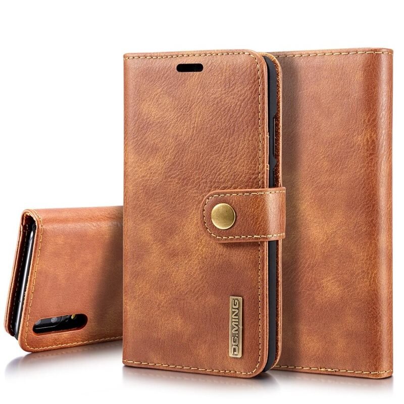 DG.MING Magnet Wallet Huawei P20 Cognac - Stilrent lær-etui med avtagbart magnetisk deksel