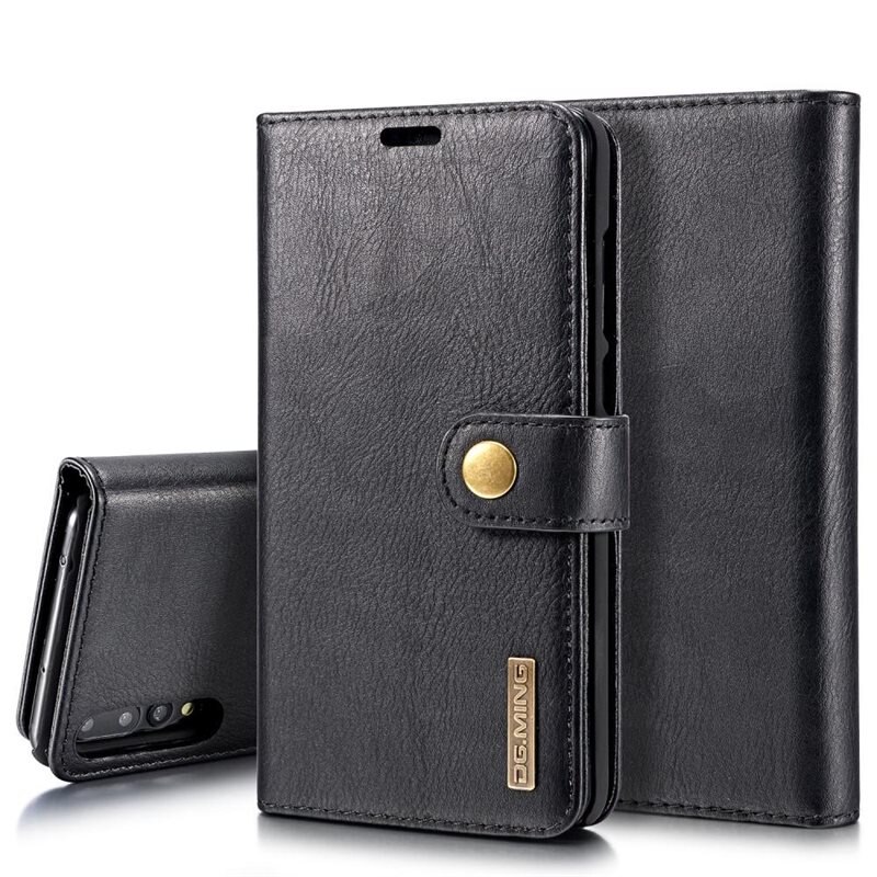 DG.MING Magnet Wallet Huawei P20 Pro Black - Stilrent lær-etui med avtagbart magnetisk deksel