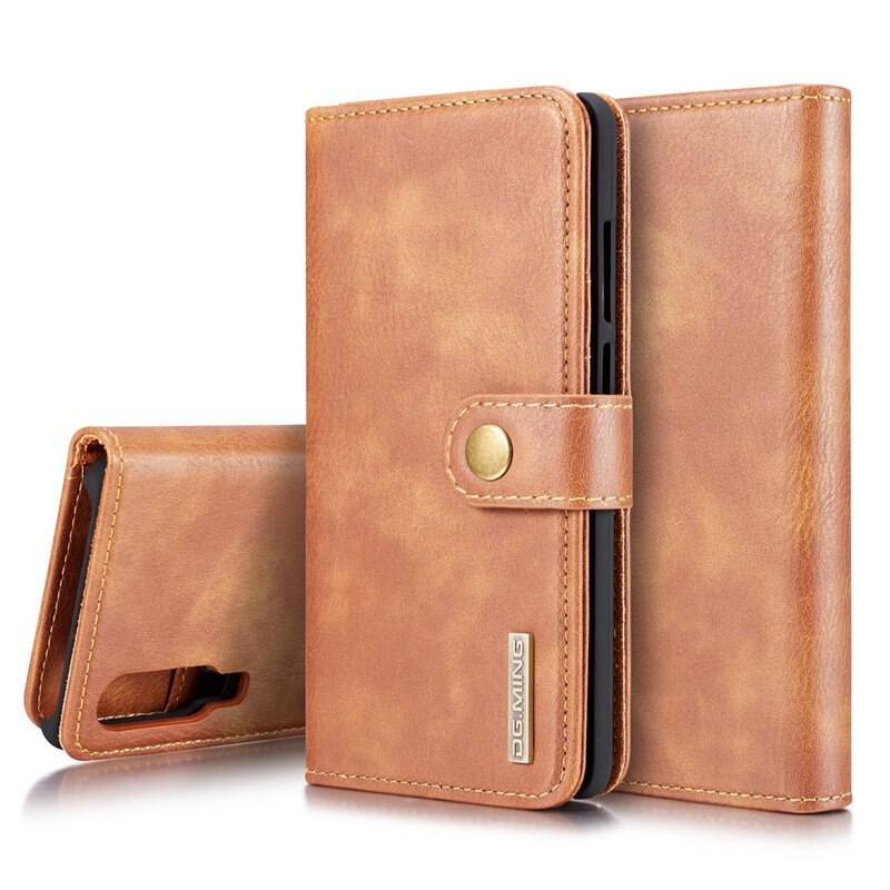 DG.MING Magnet Wallet Huawei P30 Cognac - Stilrent lær-etui med avtagbart magnetisk deksel