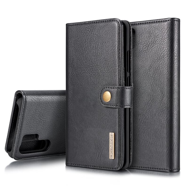 DG.MING Magnet Wallet Huawei P30 Pro Black - Stilrent lær-etui med avtagbart magnetisk deksel