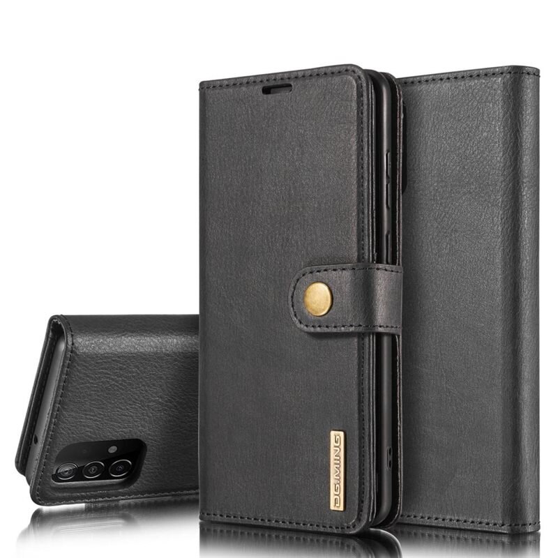 DG.MING Magnet Wallet Samsung Galaxy A52 5G Black - Stilrent lær-etui med avtagbart magnetisk deksel