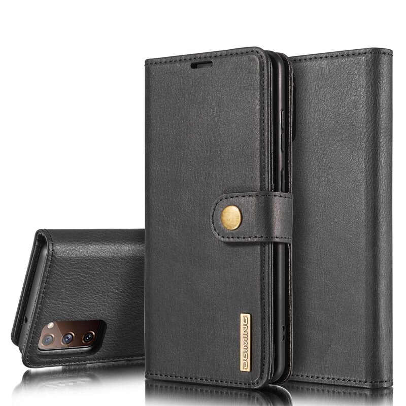 DG.MING Magnet Wallet Samsung Galaxy S20 FE Black - Stilrent lær-etui med avtagbart magnetisk deksel