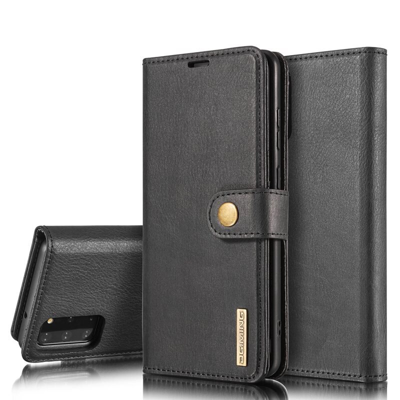 DG.MING Magnet Wallet Samsung Galaxy S20 Plus Black - Stilrent lær-etui med avtagbart magnetisk deksel