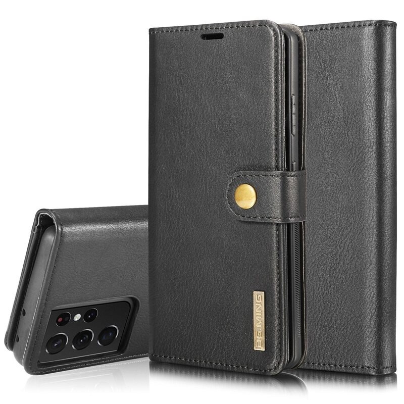DG.MING Magnet Wallet Samsung Galaxy S21 Ultra Black - Stilrent lær-etui med avtagbart magnetisk deksel