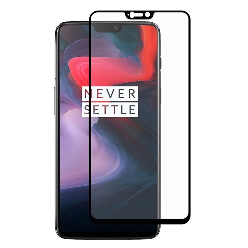 Hat Prince Full Glue Herdet Glass OnePlus 6 Black - Herdet glass skjermbeskytter - Klar beskyttelse for din skjerm