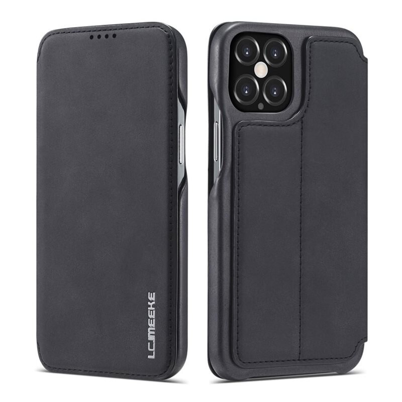 LC.IMEEKE Slim Lommeboketui iPhone 12/12 Pro Svart