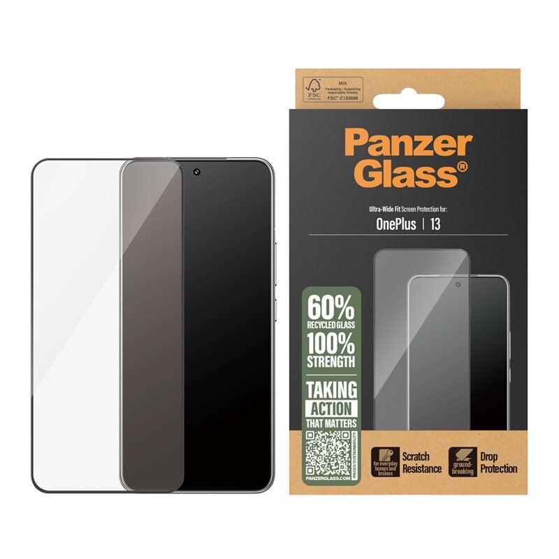 PanzerGlass OnePlus 13 Screen Protector Ultra Wide Fit - Herdet glass skjermbeskytter - Klar beskyttelse for din skjerm