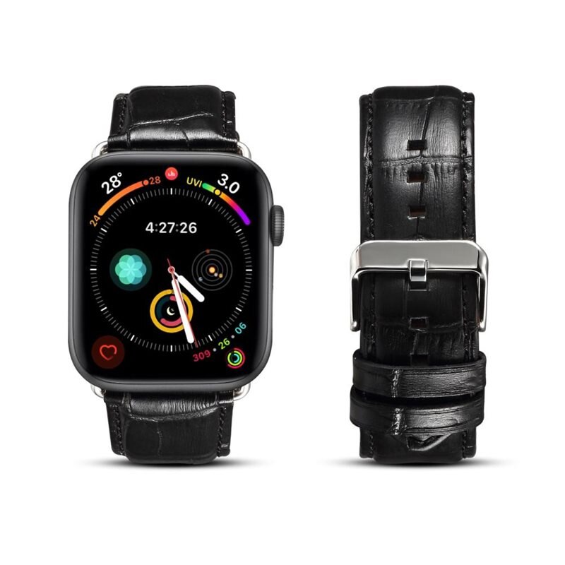 Apple Watch 42mm Croco Leather Band svart
