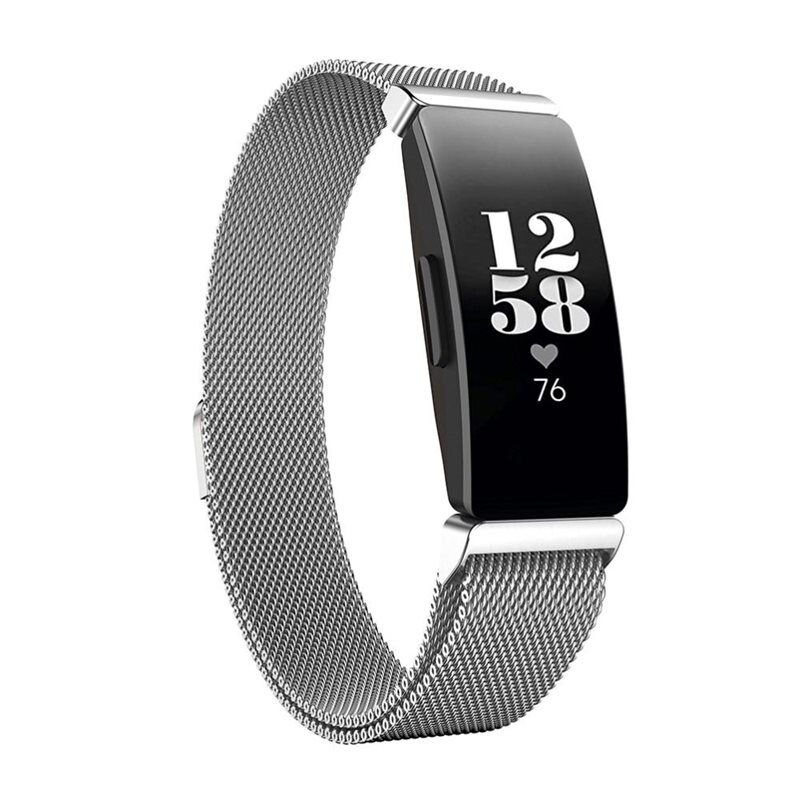 Fitbit Inspire/Inspire HR/Inspire 2 Reim Milanese Loop Sølv - Luksuriøst armbånd med magnetisk lukking - Rustfritt stål