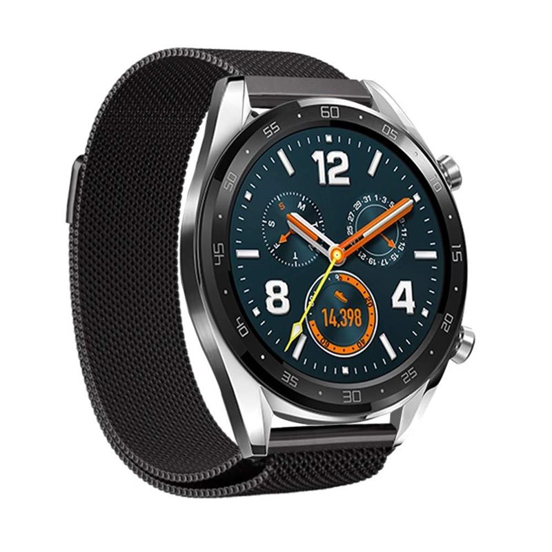Huawei Watch GT 2 46mm/Watch GT 2e/Watch GT Reim Milanese Loop Svart - Luksuriøst armbånd med magnetisk lukking - Rustfritt stål