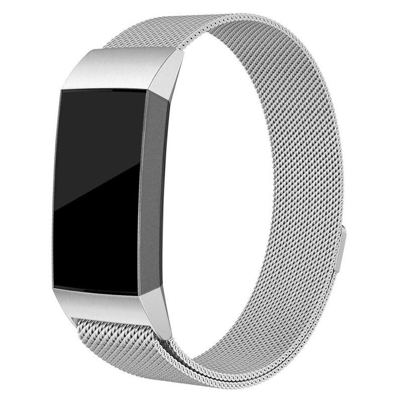 Fitbit Charge 3/Charge 4 Reim Milanese Loop Sølv - Luksuriøst armbånd med magnetisk lukking - Rustfritt stål