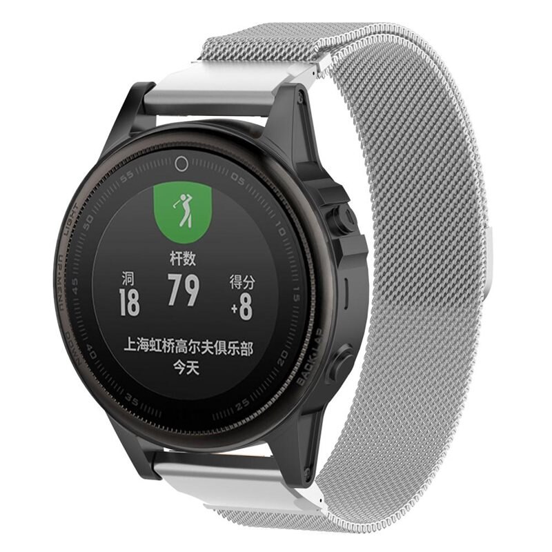Garmin Epix Pro 42mm Gen 2 Reim Milanese Loop Sølv - Luksuriøst armbånd med magnetisk lukking - Rustfritt stål