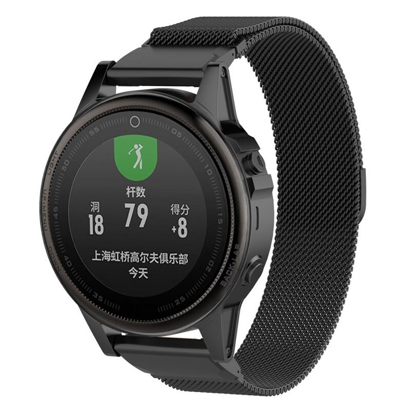 Garmin Instinct 2S Reim Milanese Loop Svart - Luksuriøst armbånd med magnetisk lukking - Rustfritt stål
