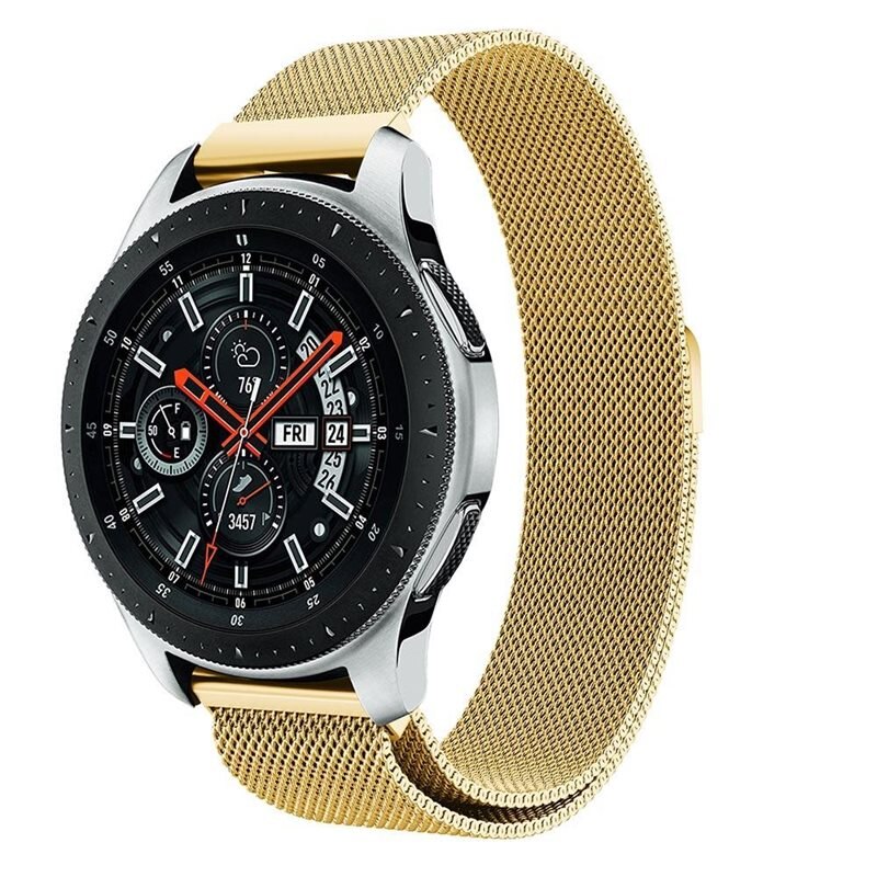 Samsung Galaxy Watch 46mm Reim Milanese Loop Gull - Luksuriøst armbånd med magnetisk lukking - Rustfritt stål