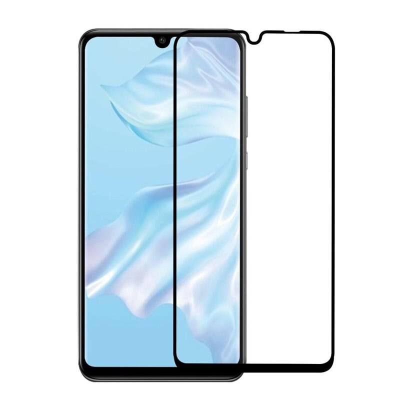 Heldekkende Skjermbeskytter Herdet Glass Huawei P30 Pro svart - Skjermbeskyttelse som dekker hele skjermen