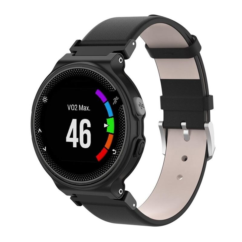 Garmin Forerunner 735 XT/Forerunner 235 Reim Lær Svart - Stilig armbånd i lær