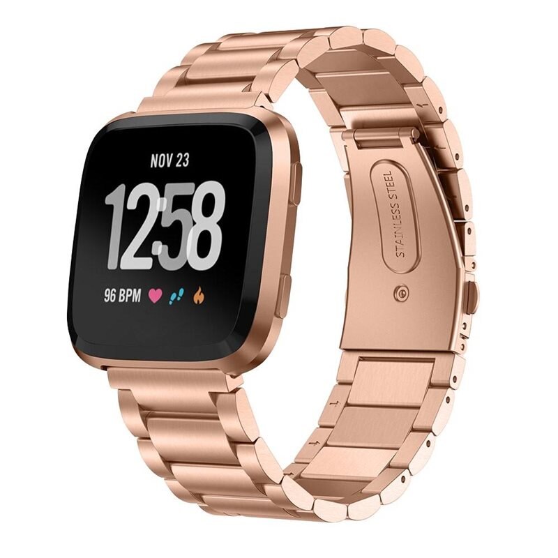 Fitbit Versa/Versa 2 Metal Reim Rosegull - Armbånd i luksuriøs og stilren design
