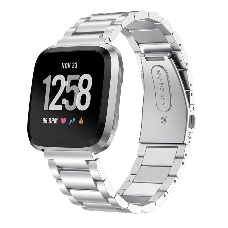 Fitbit Versa/Versa 2 Metal Reim Sølv - Armbånd i luksuriøs og stilren design