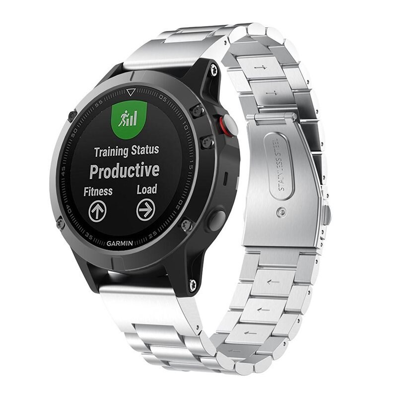 Garmin Forerunner 965 Metal Reim Sølv - Armbånd i luksuriøs og stilren design