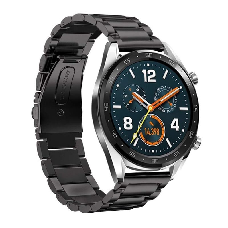 Huawei Watch GT 2 46mm/Watch GT 2e/Watch GT Metal Reim Svart - Armbånd i luksuriøs og stilren design