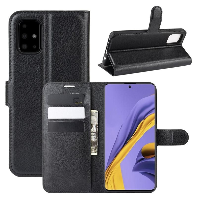 Mobilveske Samsung Galaxy A51 Svart - Pengepungdeksel med kortlomme